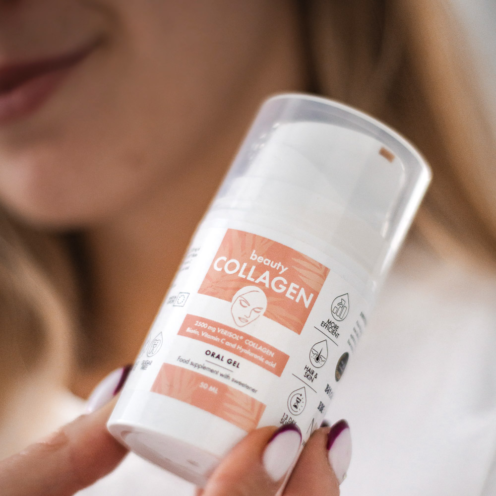 NorVita Ilu Kollageen geel naise käes